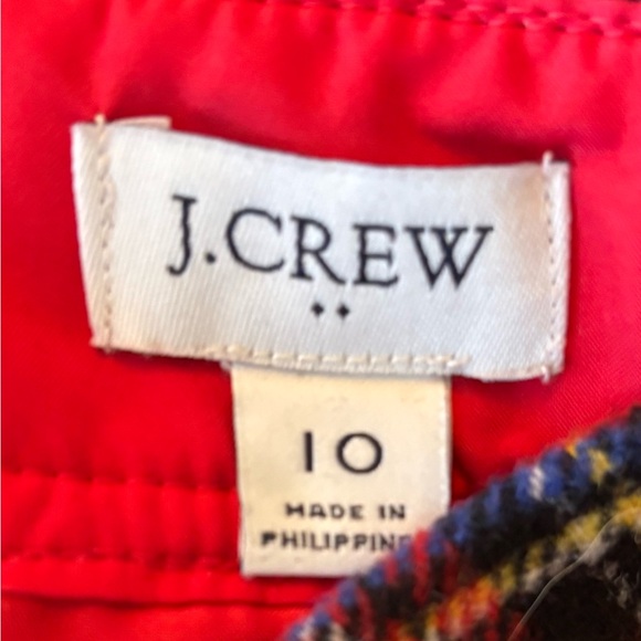 J.CREW wool MINI SKIRT plaid RED/BLACK size 10 - Picture 5 of 7